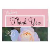 Hochzeit danke Monogram Pastel Pink Rose (Vorderseite (Horizontal))