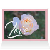 Hochzeit danke Monogram Pastel Pink Rose (Innenansicht Horizontal (Oben))