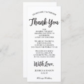 Hochzeit Danke Platzkarte - Hallo Script (Vorne/Hinten)