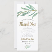 Hochzeit danke Platzkarte - Rustikale Vegetation (Vorderseite)