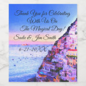 Hochzeit danke Positano Italien Weinsiegel Weinetikett (Einzelnes Label)