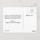 Hochzeit Danke, Postcard Postkarte (Rückseite)