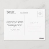 Hochzeit Danke, Postcard Postkarte (Rückseite)