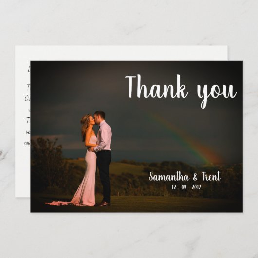 Hochzeit Danke Postcard - Regenbogen Einladung (Vorne/Hinten)