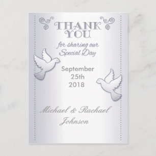 Hochzeit Danke Postcard Vintag Lovebirds Postkarte
