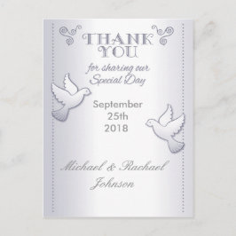 Hochzeit Danke Postcard Vintag Lovebirds Postkarte