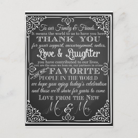 Hochzeit danke Postkarte (Vorderseite)