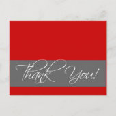 Hochzeit Danke Postkarten Red Gray (Vorderseite)