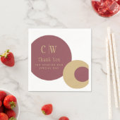 Hochzeit Danke Rose Pink Gold Mit Monogramm Serviette (Beispiel)