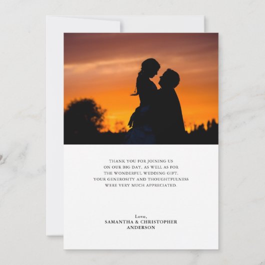 Hochzeit Danke, Script 2 Foto Black Danke (Rückseite)