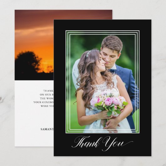 Hochzeit Danke, Script 2 Foto Black Danke (Vorne/Hinten)