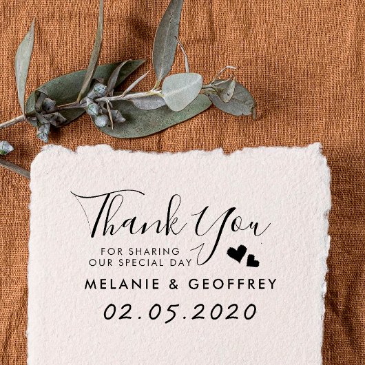 Hochzeit Danke, Script | Individuelle Namen und Da Gummistempel