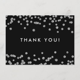 Hochzeit Danke Silver Glitzer Confetti Black