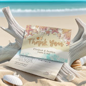 Hochzeit Danke Summer Beach Starfish Seashell Postkarte