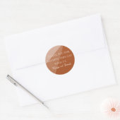 Hochzeit Danke Terra Cotta Script Runder Aufkleber (Umschlag)