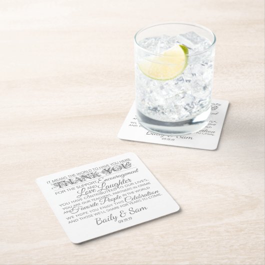 Hochzeit danke Untersetzer (Vor Ort)