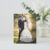 Hochzeit Danke (vertikal - volles Foto) Postkarte (Stehend Vorderseite)