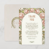 Hochzeit Danke Vintage Jugendstil-Karte Einladung (Vorne/Hinten)