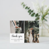 Hochzeit Danke, Whimsical | Zwei Fotos Postkarte (Stehend Vorderseite)