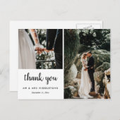 Hochzeit Danke, Whimsical | Zwei Fotos Postkarte (Vorne/Hinten)
