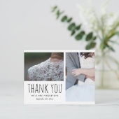 Hochzeit Danke, Whimsical | Zwei Fotos Postkarte (Stehend Vorderseite)