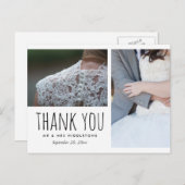 Hochzeit Danke, Whimsical | Zwei Fotos Postkarte (Vorne/Hinten)