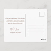 Hochzeit Danke | White Marble Script Postcard Postkarte (Rückseite)