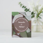 Hochzeit Dankeschön an Sea Glass Beach Postkarte (Stehend Vorderseite)