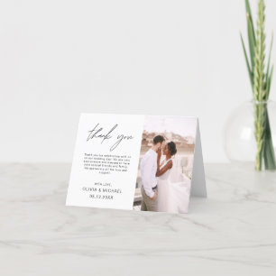 Hochzeit Dankeschön Foto Minimalistisch Elegant Dankeskarte