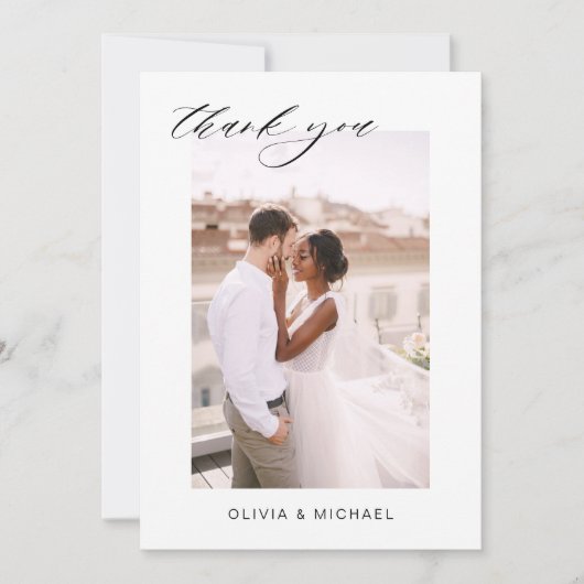 Hochzeit Dankeschön Foto Minimalistisch Romantik Dankeskarte (Vorderseite)