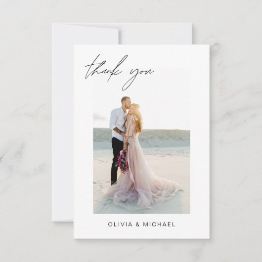Hochzeit Dankeschön Foto Minimalistisch Romantik Dankeskarte (Vorderseite)