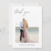 Hochzeit Dankeschön Foto Minimalistisch Romantik Dankeskarte (Vorderseite)