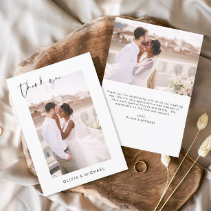 Hochzeit Dankeschön Foto Minimalistisch Romantik Dankeskarte