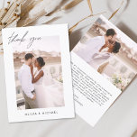 Hochzeit Dankeschön Foto Minimalistisch Romantik Dankeskarte<br><div class="desc">Mit unserer eleganten Hochzeitskarte bedanken wir uns für Ihre Dankbarkeit. Mit einer herzlichen Botschaft und Platz für Ihr Lieblings-Hochzeitsfest-Foto, ist es der perfekte Weg, Ihren Lieben zu danken, dass sie Ihren besonderen Tag feiern. Ihre Freunde und Familie machten Ihre Hochzeit unvergesslich, und diese Karte erlaubt Ihnen zu vermitteln, wie wertvoll...</div>