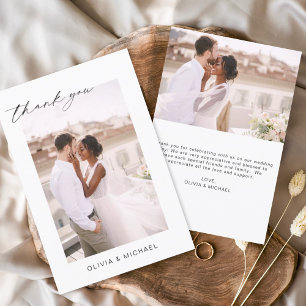 Hochzeit Dankeschön Foto Minimalistisch Romantik Dankeskarte