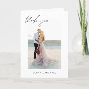 Hochzeit Dankeschön Foto Minimalistisch Romantik Dankeskarte