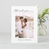 Hochzeit Dankeschön Foto Minimalistisch Romantik Dankeskarte (Stehend Vorderseite)