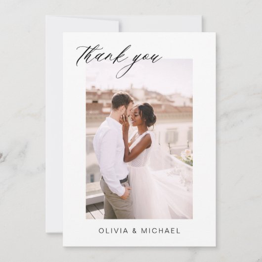 Hochzeit Dankeschön Foto Minimalistisch Romantik Dankeskarte (Vorderseite)