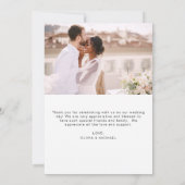 Hochzeit Dankeschön Foto Minimalistisch Romantik Dankeskarte (Rückseite)