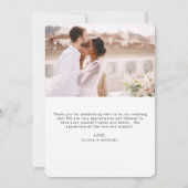 Hochzeit Dankeschön Foto Minimalistisch Romantik Dankeskarte (Rückseite)
