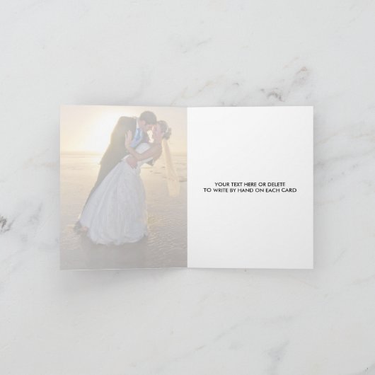 Hochzeit Dankeschön Foto Note Card Dankeskarte (Innenseite)