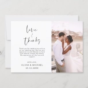 Hochzeit Dankeschön Foto Simple Elegant Dankeskarte