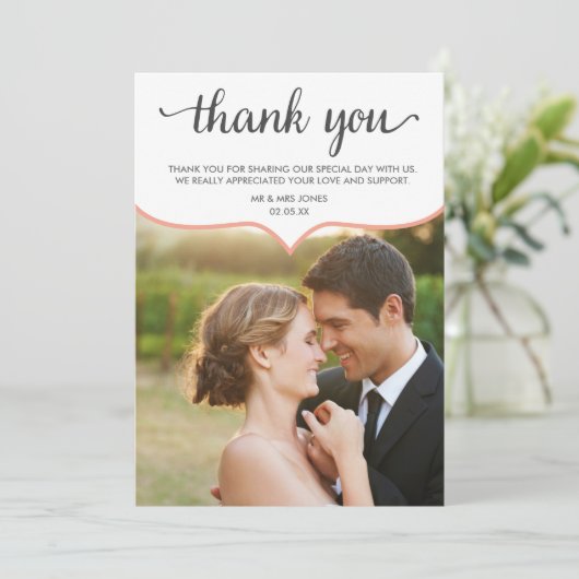 Hochzeit Dankeschön Karte - Flachkarte (Stehend Vorderseite)