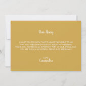 Hochzeit Dankeschön Karte für Bridesman (Rückseite)