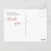 Hochzeit Dankeschön Karte, Moderne Script Postkart Postkarte (Rückseite)
