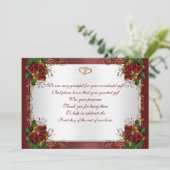 Hochzeit Dankeschön Karte "Winter Hochzeit" rotes  (Stehend Vorderseite)