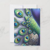Hochzeit Dankeschön Karten Majestic Peacock (Rückseite)