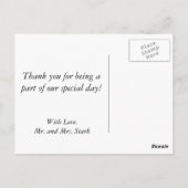 Hochzeit Dankeschön Note Card Postkarte (Rückseite)
