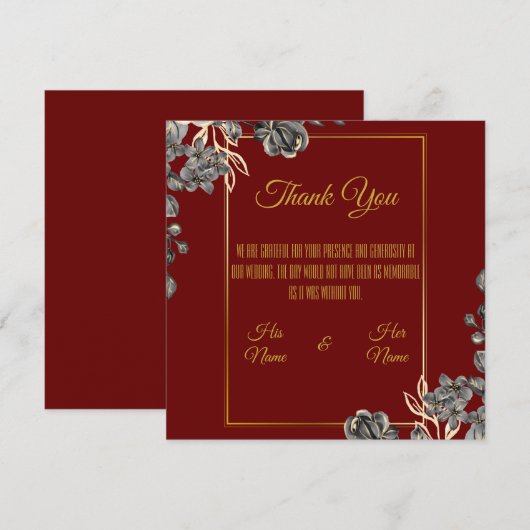 Hochzeit Dankeskarte (Vorne/Hinten)