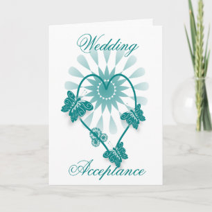 Hochzeit Dankeskarten Teal Schmetterlinge Dankeskarte